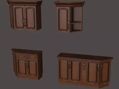 Kitchen Classic Low-poly 3D model