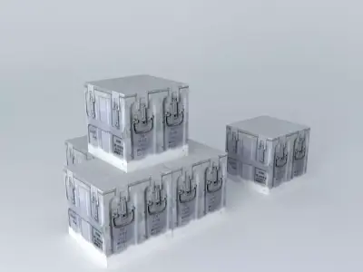 metal boxes snow Free 3D model