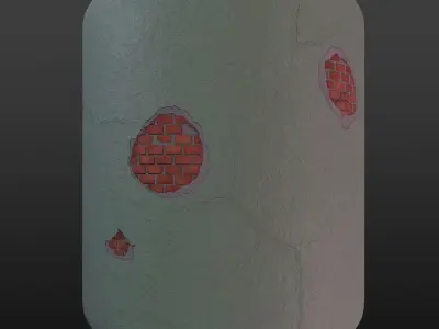 Procedural Stylized Brick Concrete and Painted Plaster Texture