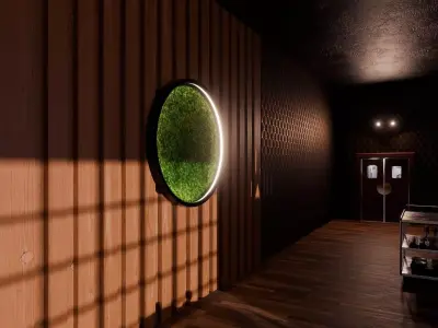 Modern Elegant Restaurant Interior - Blender Scene Low-poly 3D model