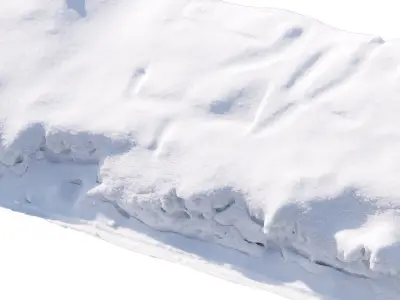 Realistic snowdrift snow pile 3D model