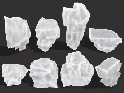 ice rocks 16 Low-poly 3D model