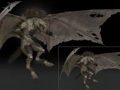 Ghostwing Rigged Game Ready Low-poly 3D model