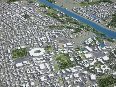 Tuscaloosa - 3D City Model Low-poly 3D model