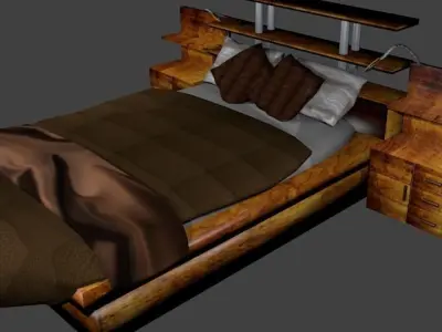 Bed Modern Design Low-poly 3D model