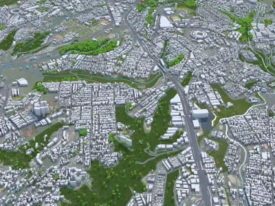Bucaramanga Santander Colombia 15km Low-poly 3D model