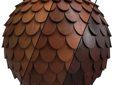 Roof Tile Materials 19- By 3 color Pbr By Sbsar 4k Low-poly 3D model