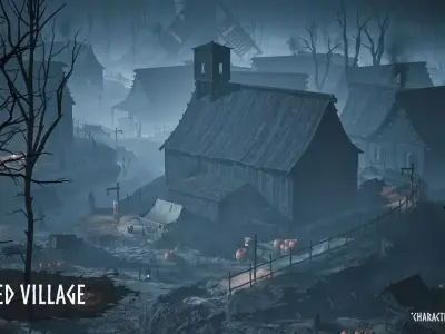 Modular Haunted Village Low-poly 3D model