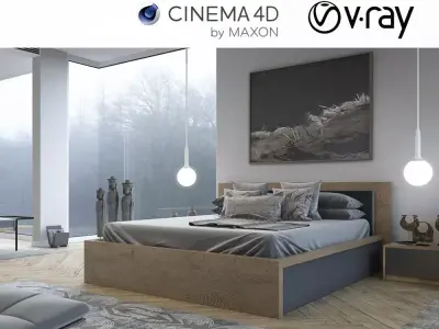 Vray - C4D scene files - Show Bedroom Interior 3D model