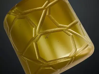 Golden Metal Plate PBR Seamless Texture