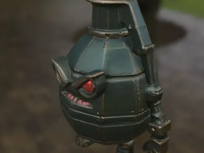 Angry Grenade Bot  Stylized Explosive 3D model
