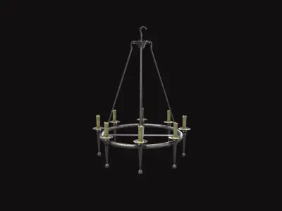 Medieval Chandelier V01 Low-poly 3D model