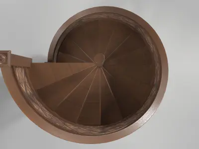 Reclaimed Wooden Panel Spiral Staircase Low-poly 3D model
