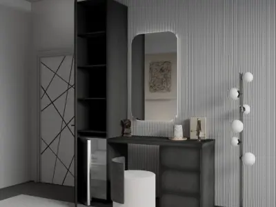 Bed room desk 3D model