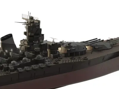 WW2 MPERIAL JAPANESE NAVY MUSHASHI BATTLESHIP 3D model