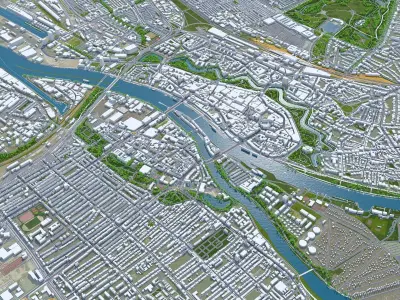 Bremen Downtown Germany Low-poly 3D model