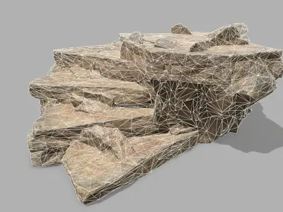 Stair rock Low-poly 3D model