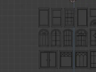14 windows designs available  3D model