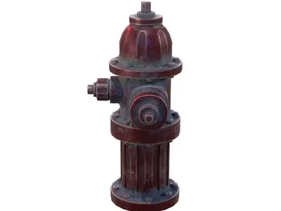 Fire Hydrant Multicolor Low-poly 3D model