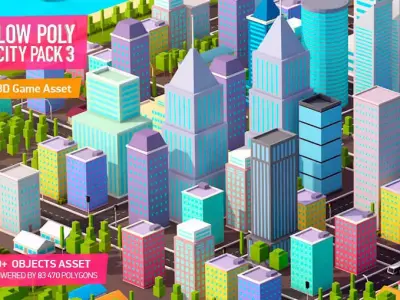 Low Poly City Pack 3 Low-poly 3D model
