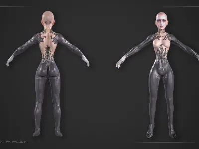 Faya - CyberGirl Low-poly 3D model