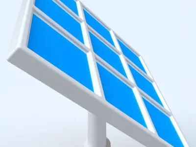 Cartoon Solar Panel Low-poly 3D model