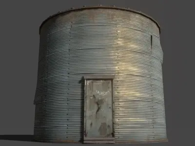 Lowpoly silo  Low-poly 3D model