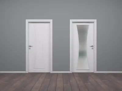 Modern Interior Wood Door - Real Wood UVW Maps -  MUTE 1-1C 3D model