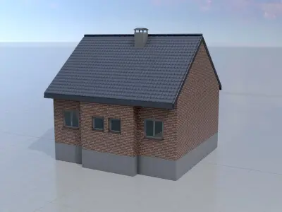 Modern single-family house version 4 R Low-poly 3D model
