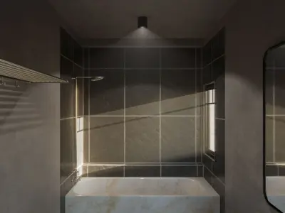 Minimalist design modern bathroom Low-poly 3D model
