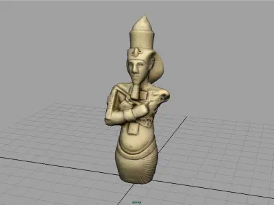 Akhenaten egyptian statue of person Low-poly 3D model