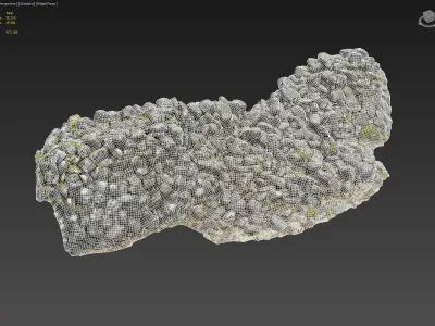 3d scanned nature stone wall E 3D model