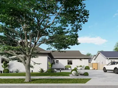 3D Exterior Scene 3D model design garden and landscape 3D  3D model