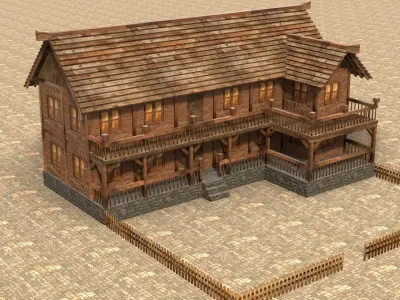 Medieval house fifteen 5 Low-poly 3D model