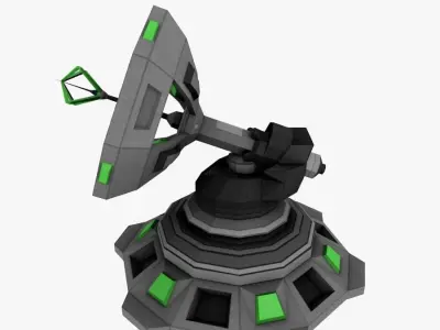 Sci-fi Communication Antenna Low-poly Low-poly 3D model
