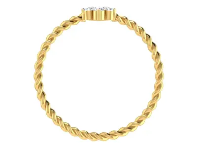 Light Weight Yellow Gold Diamond Ring  -EZ LR-31 3D print model