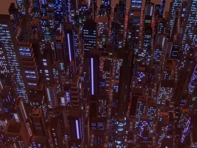 Alien Planet Sci-Fi City 13 Low-poly 3D model