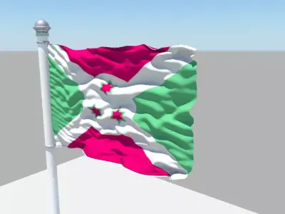 Burundi Flag 3D model