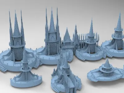 Celtic Watchtower castle Kit bash  3D model