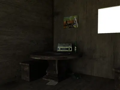 Bar abandoned Low-poly 3D model