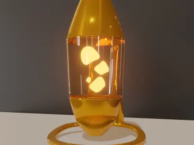 Night Gold Metal table lamp 3D model 3D model