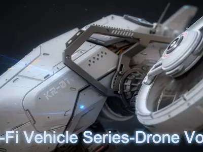 Sci-Fi Vehicle Series-Drone 01-PBR 3D model