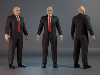  Muscular Man in Suit Rigged and Game-Ready 