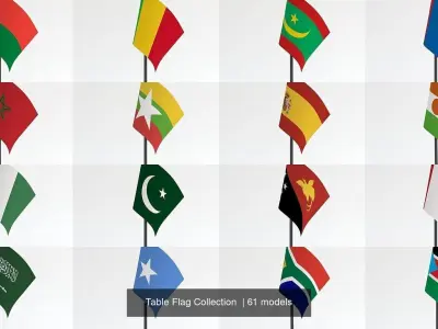 Table Flag Collection  3D Model Pack