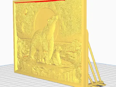 Polar bear with cubs 3D print model