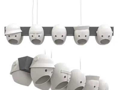 Party chandelier Lamp Bert by Kranen Gille 3D model