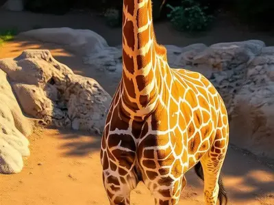 Majestic Giraffe Tall African Animal Spotted Coat Lowpoly Low-poly 3D model