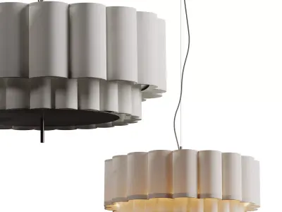 Folia large scalloped natural linen pendant file Low-poly 3D model