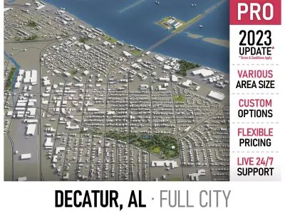 Decatur - Alabama  Low-poly 3D model
