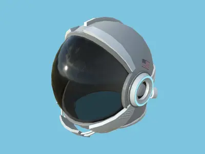 Astronaut Helmet 03 - USA Gray - Character Design Fashion Low-poly 3D model